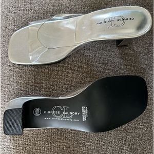 Silver/Clear Sandals by Chinese Laundry.